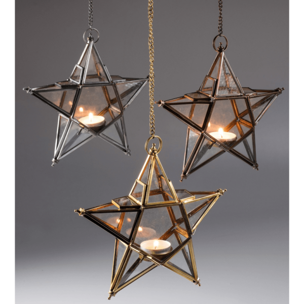 Hanging star glass lantern