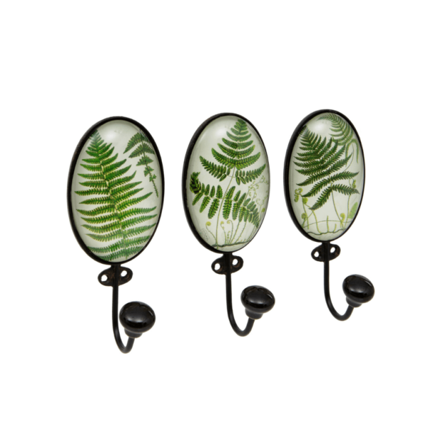 Set of 3 fern leaf hooks