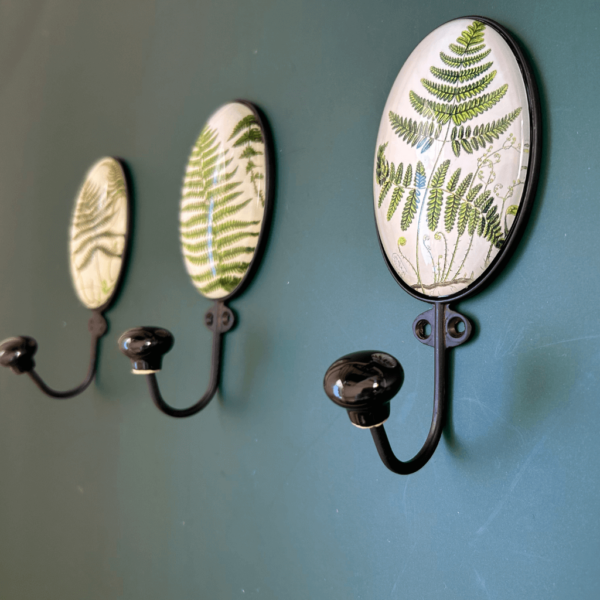 Set of 3 fern leaf hooks